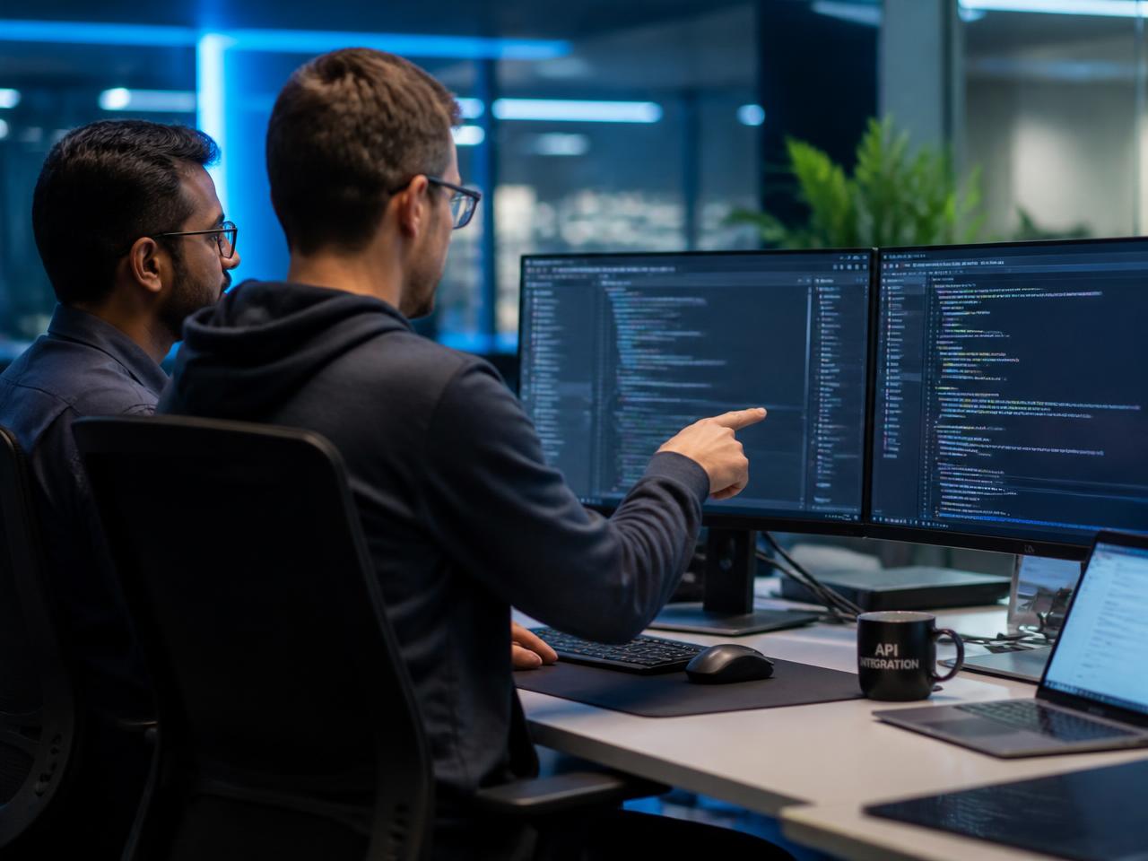 Equipe de desenvolvimento trabalhando na integração de APIs